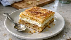 Rychlá buchta z listového těsta s jablky a tvarohem: voňavé řezy z plechu do půl hodiny