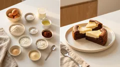 Hrnková kakaová buchta s tvarohem: vláčná na plech a bez vážení