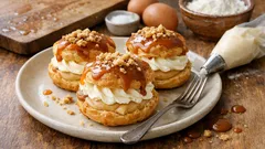 Domácí větrníky s karamelovým krémem – nadýchané jako z cukrárny