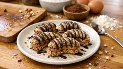 Pařížské tyčinky jako od babičky: ořechové rohlíčky s kakaovým krémem a čokoládou