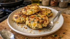 Kuřecí placičky s ananasem, pórkem a sýrem: rychlá večeře z jedné pánve