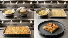 Bramborový koláč z plechu: křupavý základ bez smažení, se slaninou a smetanou