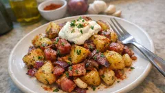Selské brambory se slaninou: křupavé na povrchu, měkké uvnitř
