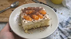 Smetanový třepaný koláč s mandarinkami: krém bez vaření hotový za minutu