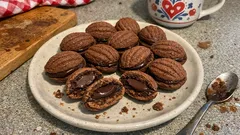 Vánoční ořechy z formiček s čokoládovým krémem – křehké a nejlepší po odležení