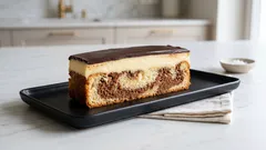 Pudinková buchta na plech s čokoládou: vláčný mramor a krém, co drží tvar
