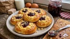 Kynuté koláče s vanilkovým pudinkem a drobenkou – vláčné jako z pekárny