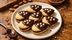 Mandlové slzičky s kokosovým krémem a hořkou čokoládou – křehké vánoční cukroví