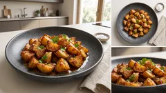 Křupavé smažené brambory s česnekem: sójovo-medová glazura za pár minut