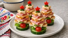 Vánoční stromečky z toustového chleba: rychlé jednohubky bez vaření na poslední chvíli