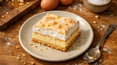 Slzy anděla na plech: křehké těsto, tvarohový krém a sníh, který „slzí“