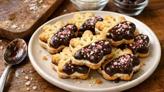 Margotkové vločky: křehké vánoční cukroví s krémem a čokoládovou polevou