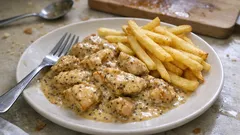 Minutkové kuřecí kousky v krémové hořčičné omáčce – vše na jedné pánvi