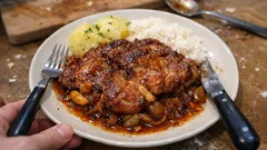 Krkovička na cibuli a česneku z jednoho plechu: šťavnatá a bez hlídání