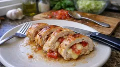 Kuřecí roláda se sýrem a rajčaty: šťavnatá večeře z trouby bez námahy