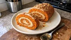 Mrkvová roláda s karamelovým krémem: vláčná, voňavá po pomeranči a krásně drží tvar