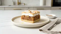 Kus hraběnčiných řezů s jablky a sněhem na talíři