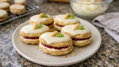 Amaretto oválky s rybízem a bílou čokoládou: křehké vánoční cukroví