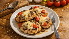 Šťavnaté kuřecí placičky s žampiony a sýrem: rychlá večeře z pánve