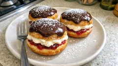 Nadýchané domácí koblihy s mascarpone a čokoládou – krok za krokem