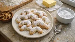 Ručně válené vanilkové rohlíčky: křehké, máslové a krásně drží tvar