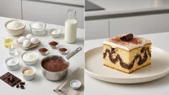 Cik cak buchta s čokoládovým pudinkem: nalijte pudink před pečením a máte mramor