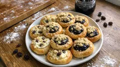 Vláčné kynuté koláčky s tvarohem, rozinkami a povidly – krok za krokem