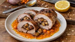 Plněná vepřová panenka s kaštany a rakytníkovou omáčkou – slavnostně a bez stresu