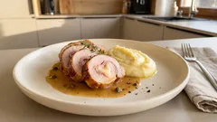 Krůtí roláda se šunkou a sýrem: šťavnatá díky krátkému dopečení