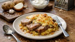 Vepřová pečeně na strouhaných bramborách: šťavnatý oběd z trouby